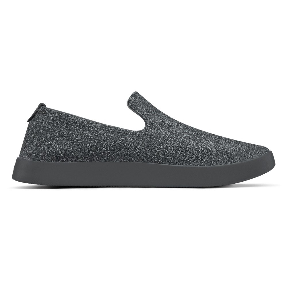 Allbirds Men\'s Slip-Ons Dark Grey - Wool Loungers - 65981CTZE